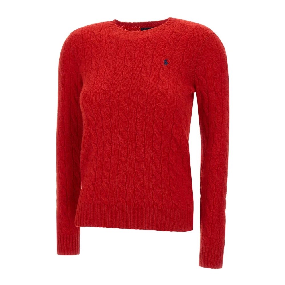 Polo Ralph Lauren Rode Klassieke Wol Kasjmier Trui Red Dames