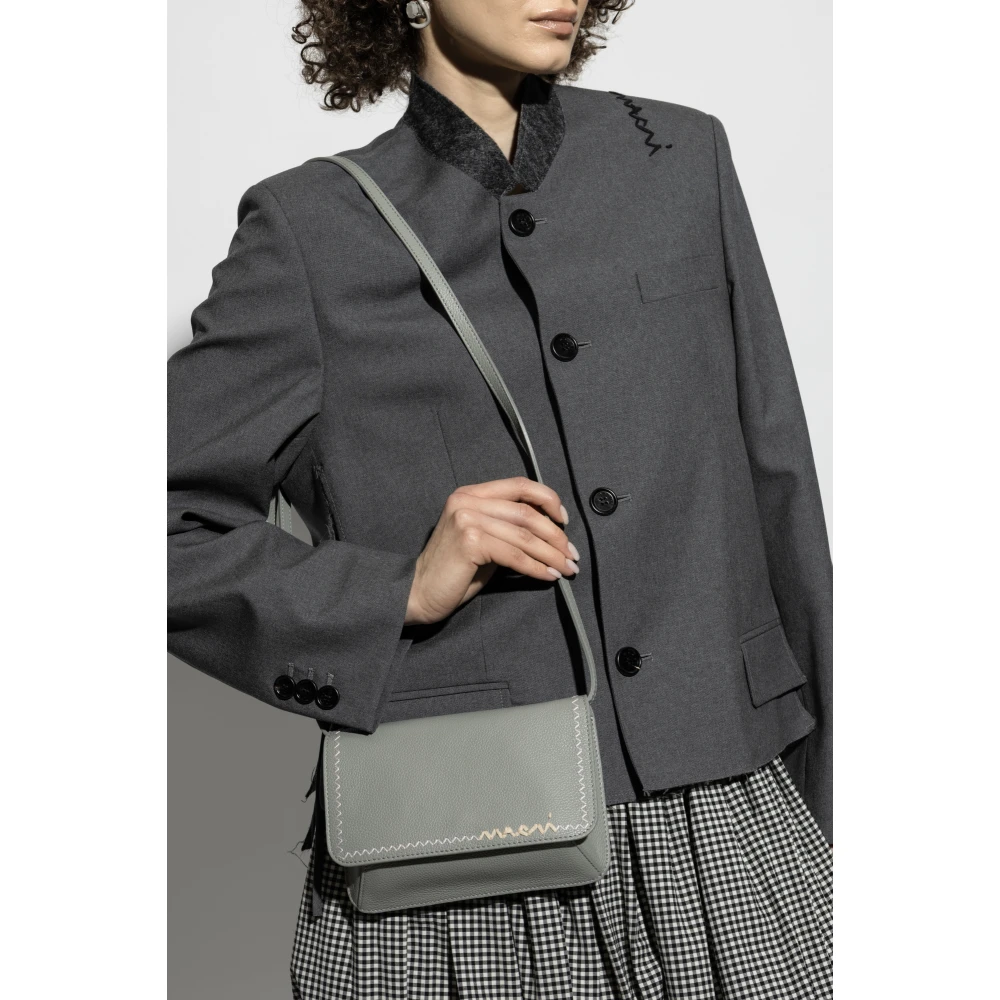 Marni Leren schoudertas Gray Dames