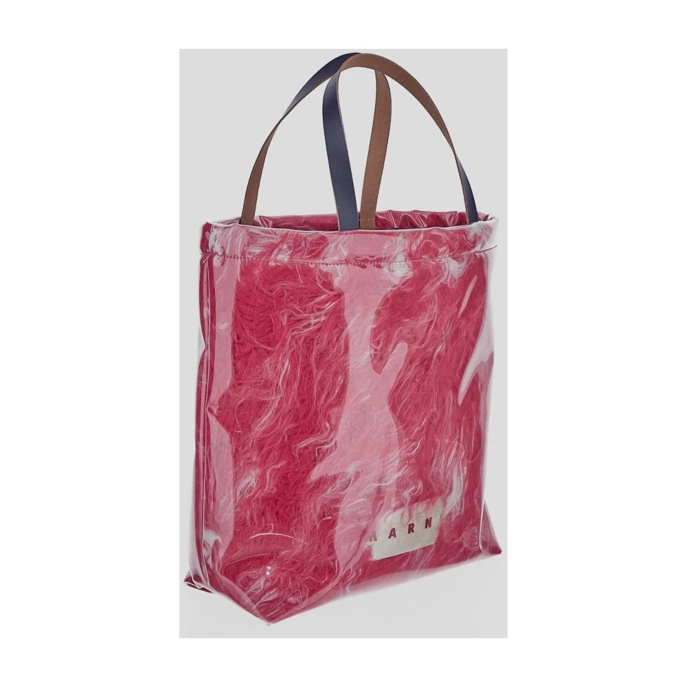 Marni Shearling Tote Tas Pink Dames