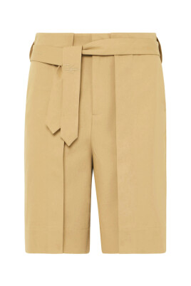 beige-box-pleat-tied-waist-shorts