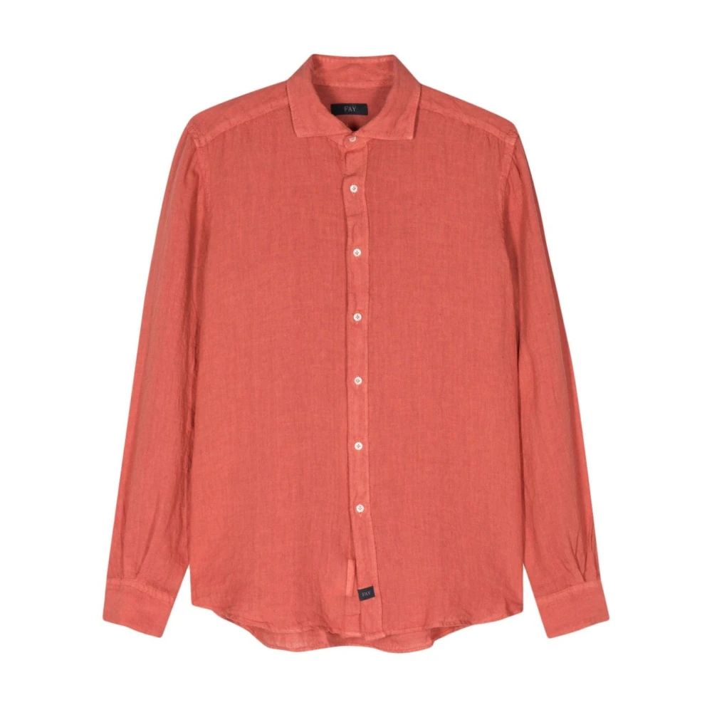 Fay Casual Shirts Red Heren