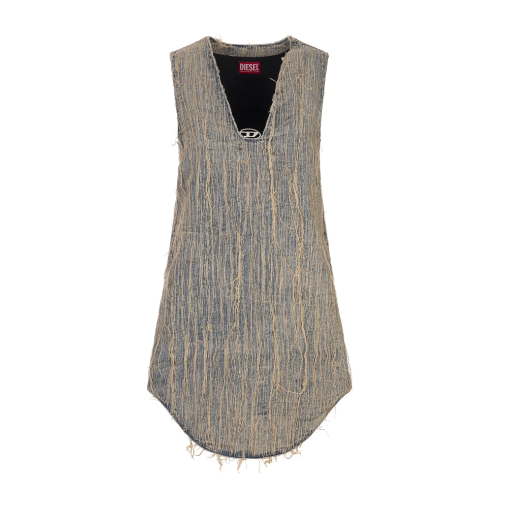 Diesel Vrouw Blauw Kleedjes Dames, L, E Mini Jurk In Medium