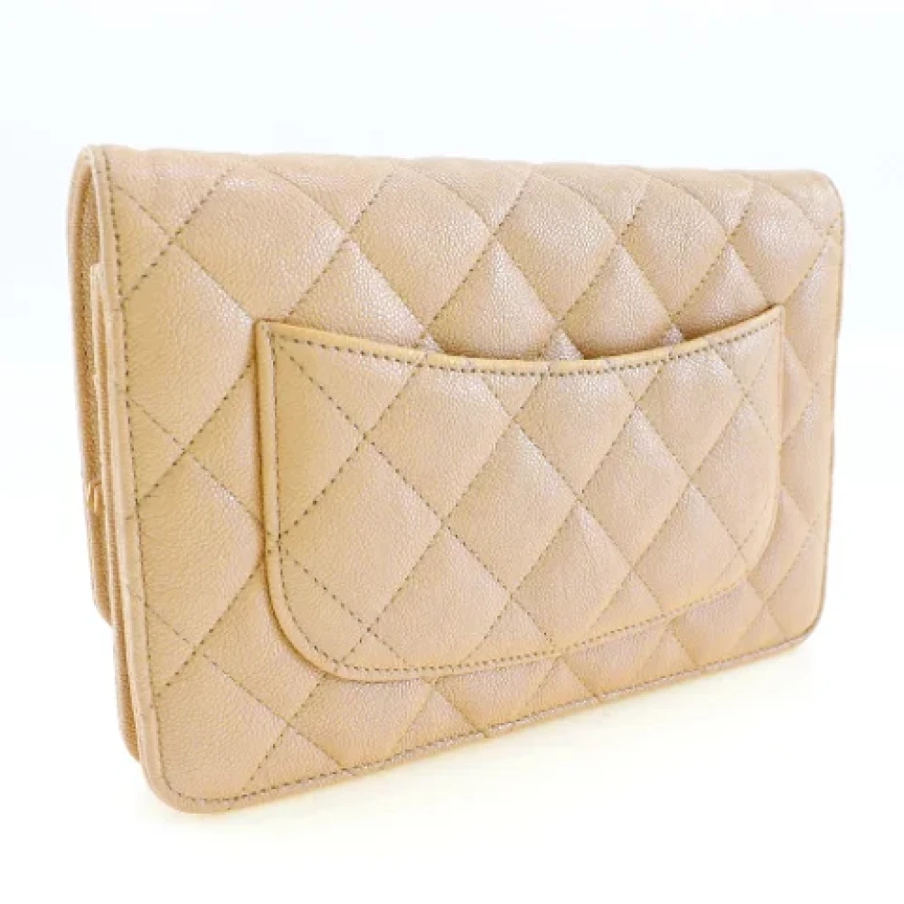 Chanel Vintage Pre-owned Leather chanel-bags Beige Dames