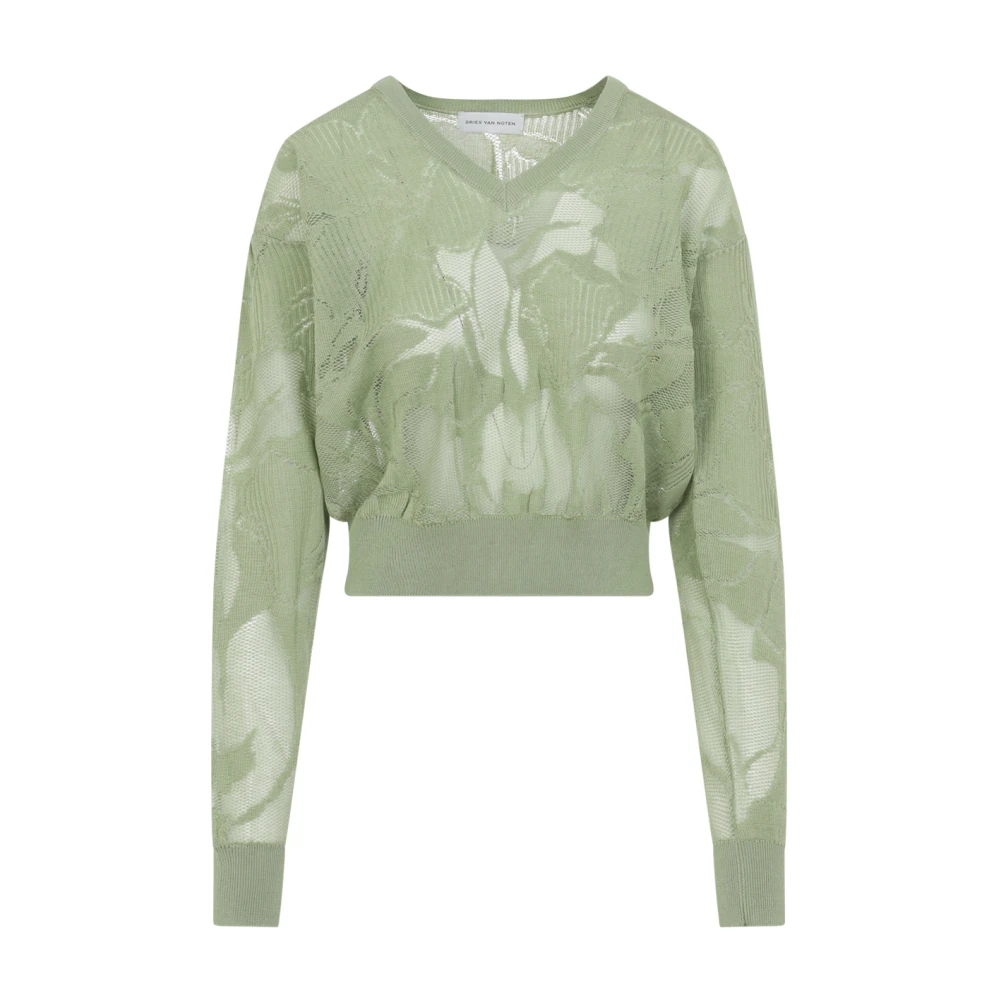 Dries Van Noten Women's Green Sweaters Clothing Ss26