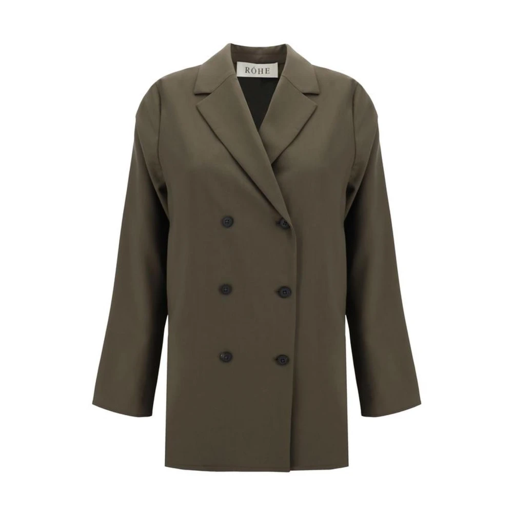 Róhe Double-Breasted wollen blazerjas met revers Brown Dames