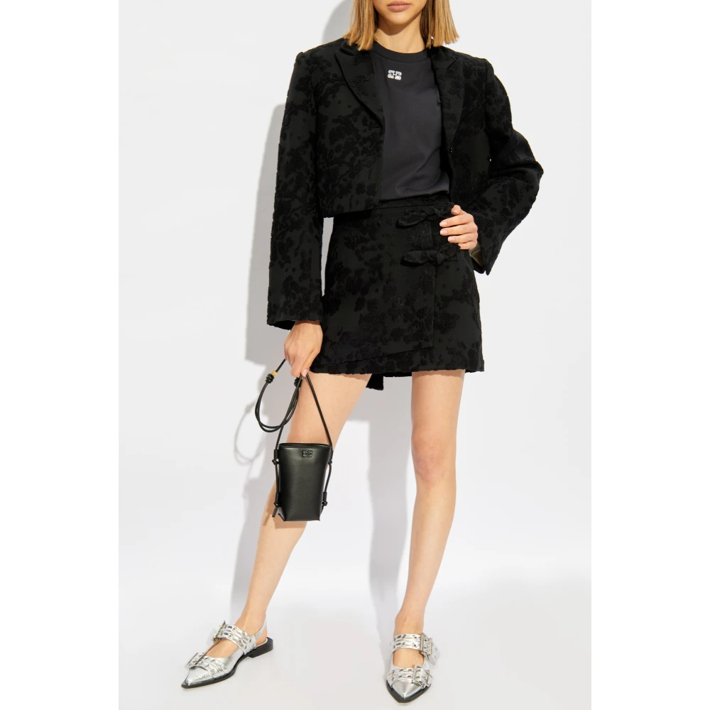 Ganni T-shirt met applicatie Gray Dames