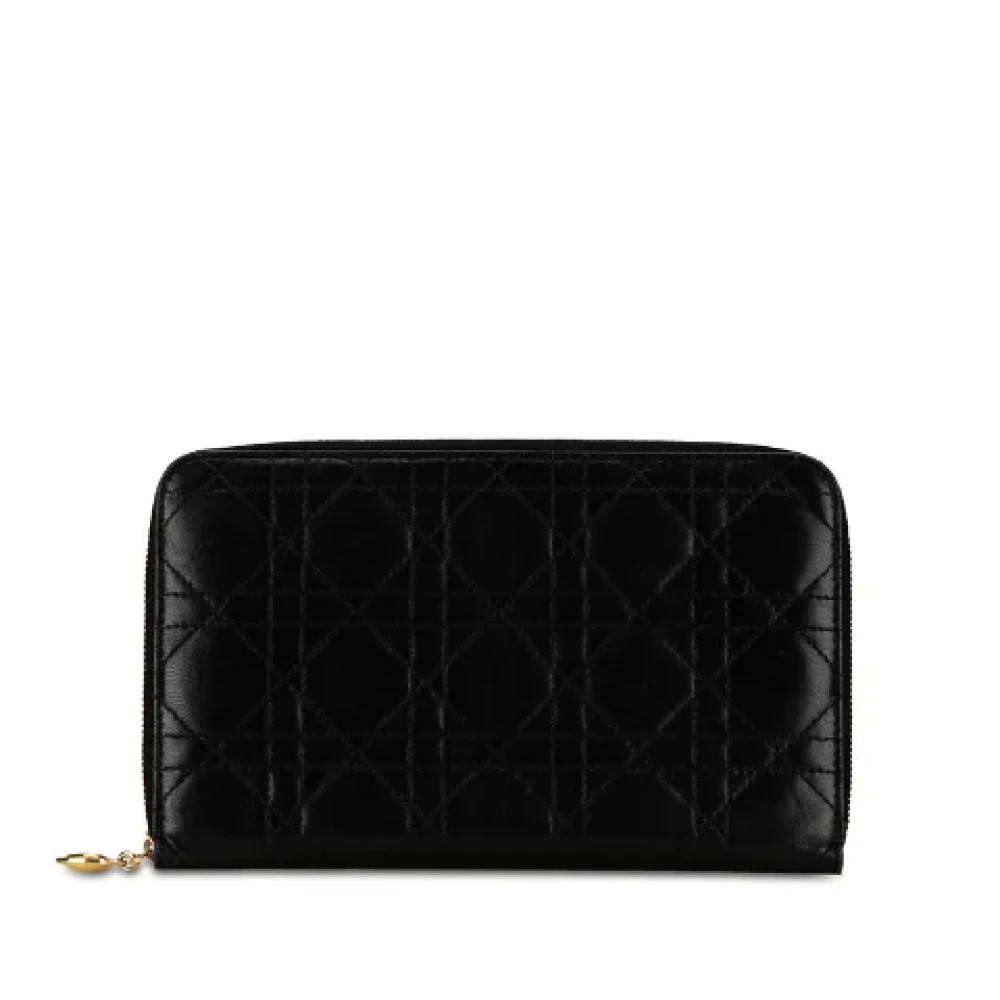Dior Vintage Pre-owned Leather wallets Black Dames