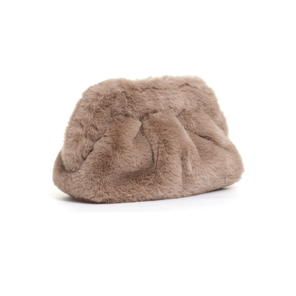 THEMOIRè Beige Ecofur Clutch Beige Dames