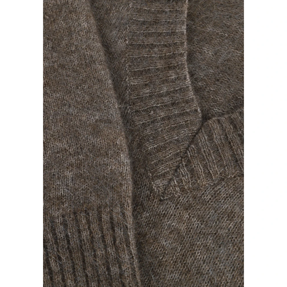 Second Female Brook Knit Loose V-neck Trui Second Dames Brown Dames