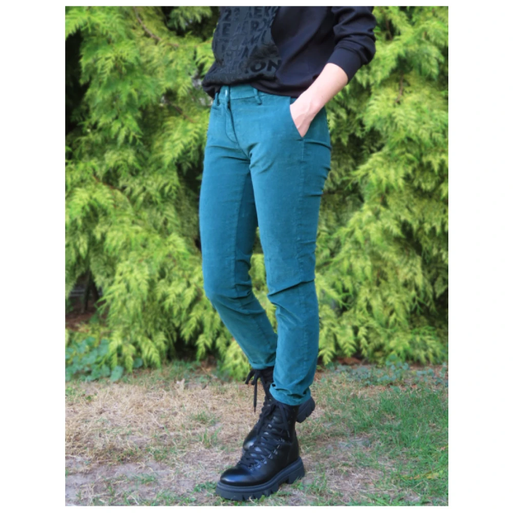 Mason's Slimme Fluweel New York Broek Green Dames