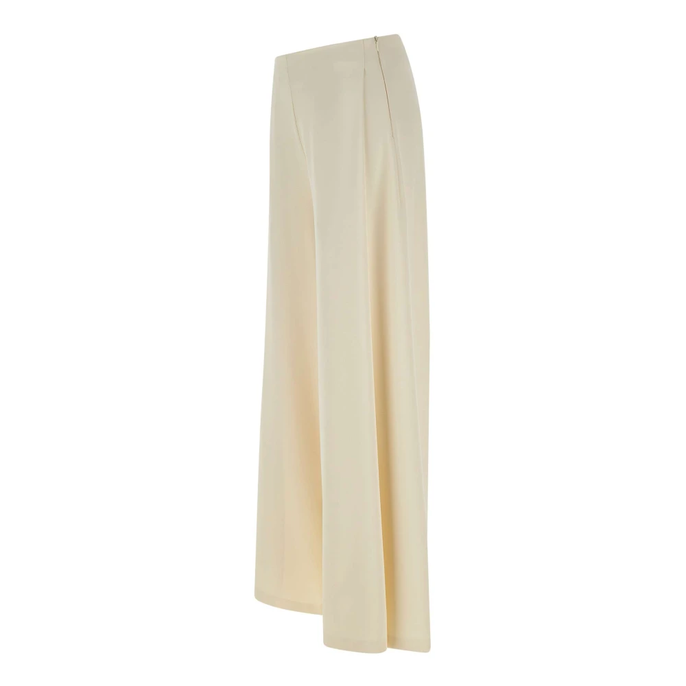 Kaos Witte Crepe Broek met Zijgleuven White Dames