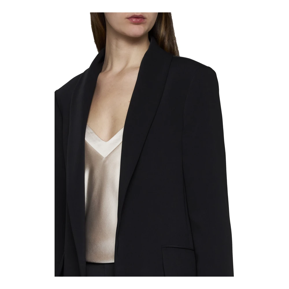 Blanca Vita Stijlvolle Jassen met Sciall Detail Black Dames