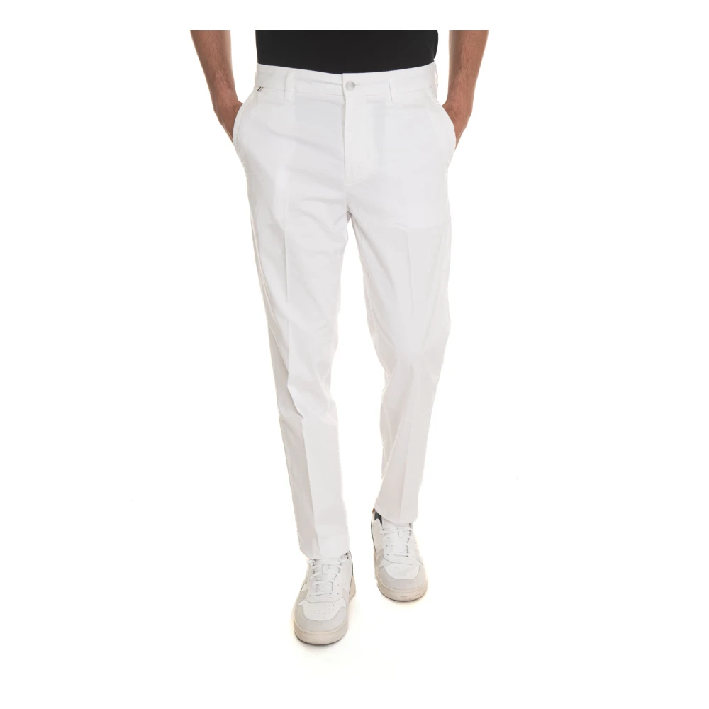 Boss Klassieke chino`s met logo detail White Heren