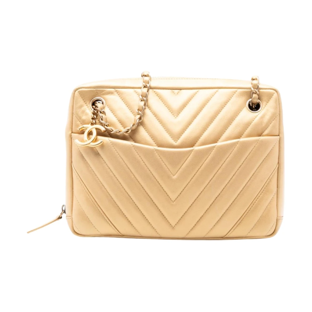 Chanel Vintage Unisex Yellow Pre-Owned Top Handle Bag