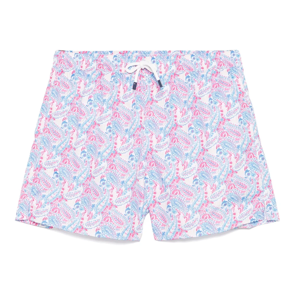 Fedeli Polyester Zwemshorts met Elastische Band Blue Heren