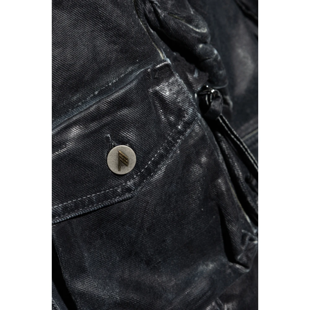 The Attico Denim jas Black Dames