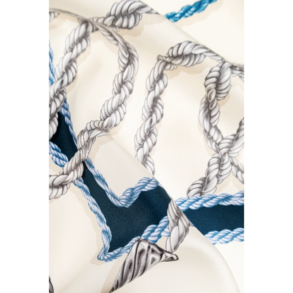 Salvatore Ferragamo Zijden sjaal met print Beige Dames