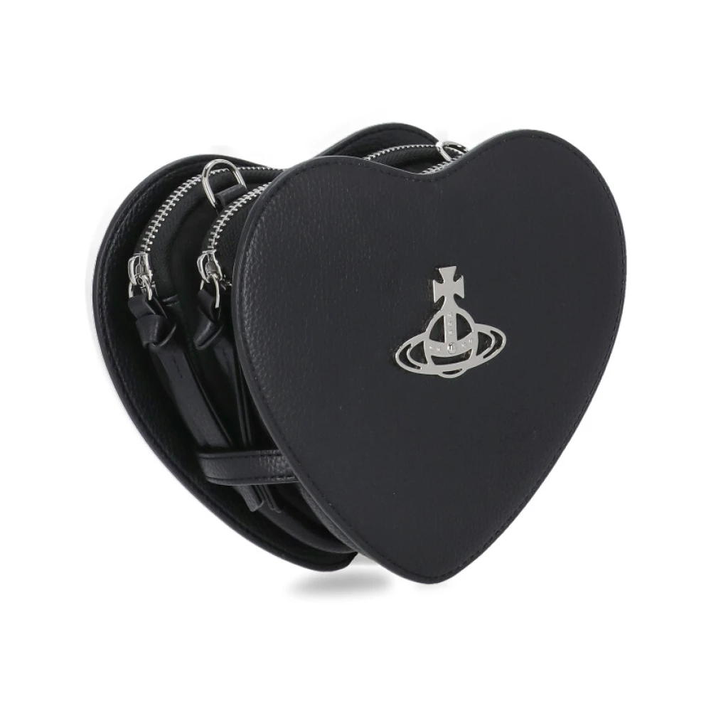 Vivienne Westwood Zwarte Schoudertas in Hartvorm Black Dames