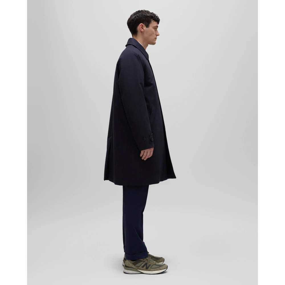 Aspesi Navy Wol Stroll Regenjas Jas Blue Heren