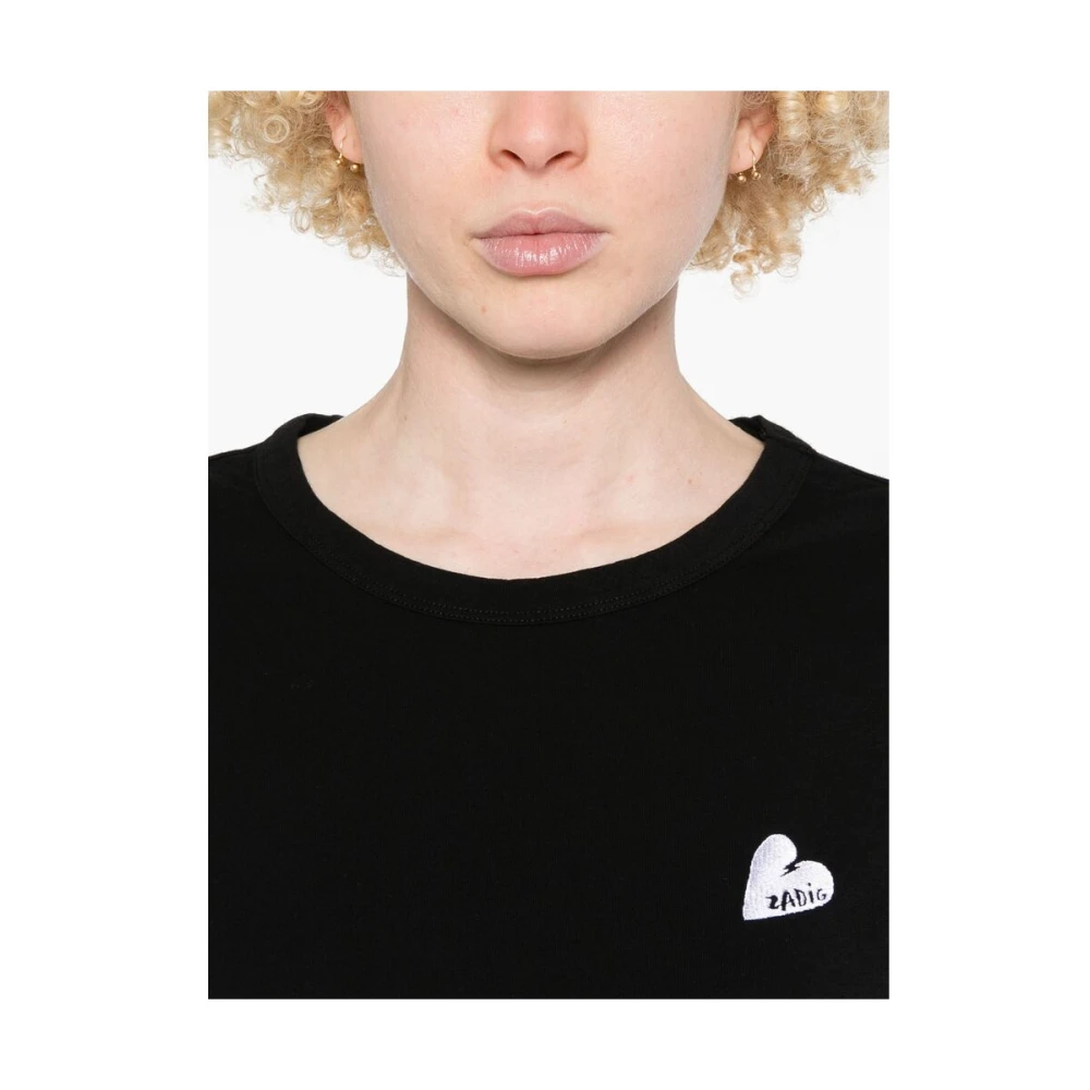 Zadig & Voltaire Zwart T-shirt met zijsplitten Black Dames