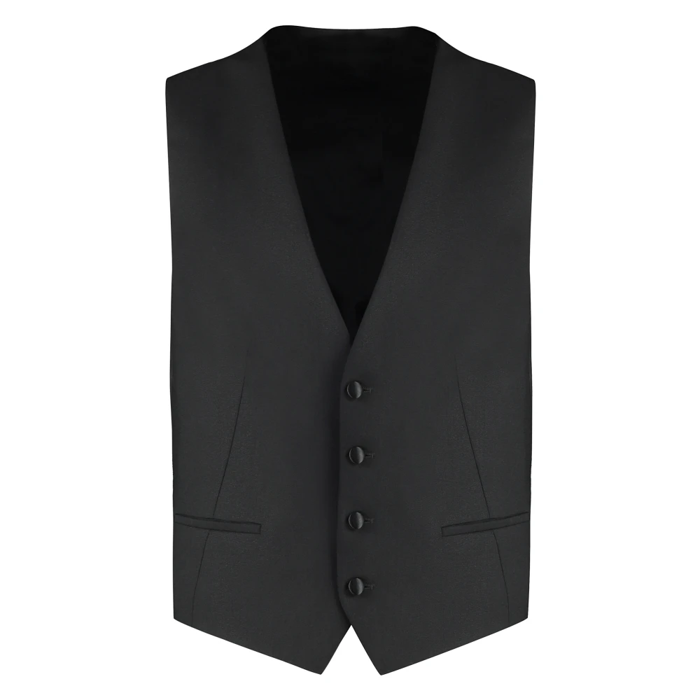 Z Zegna Wollen vest met voorzakken Black Heren