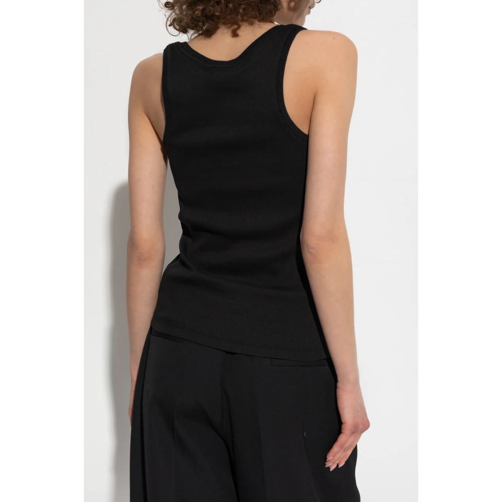 Anine Bing Geribbelde top 'Alessia' Black Dames