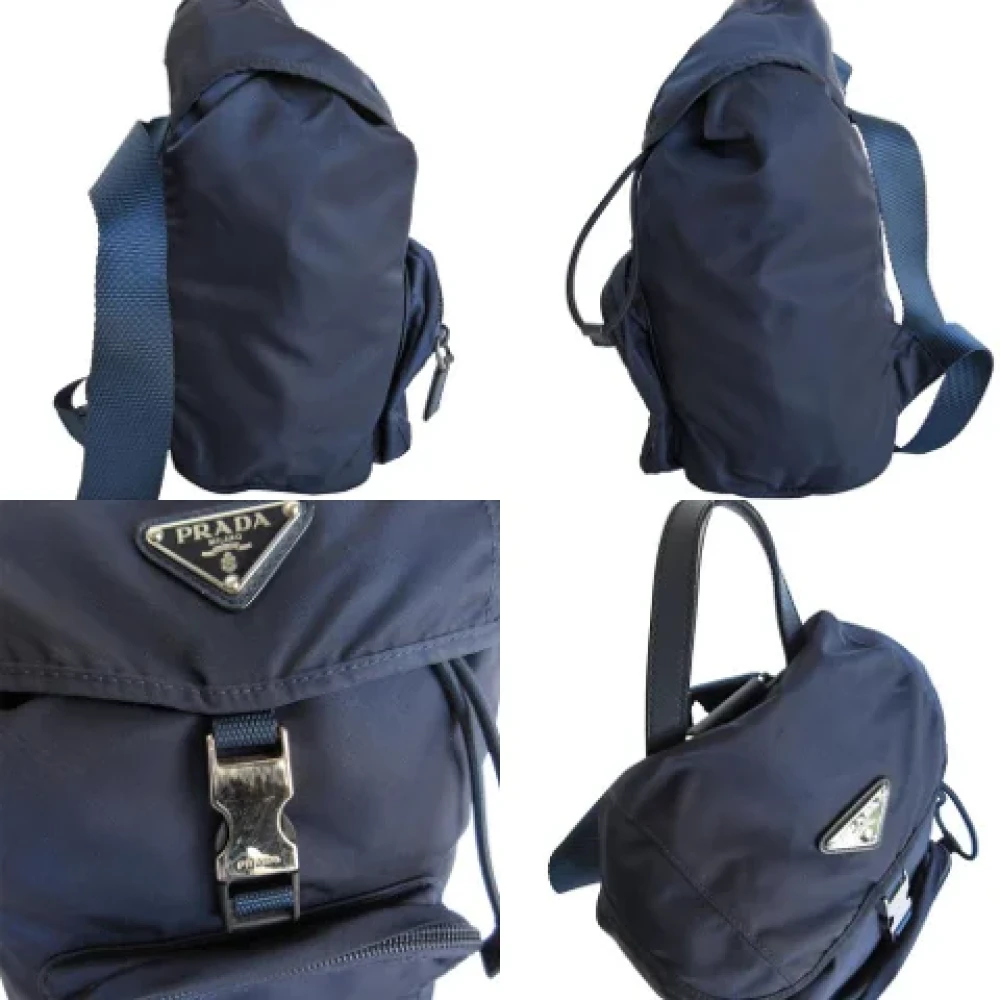 Prada Vintage Pre-owned Nylon prada-bags Blue Dames