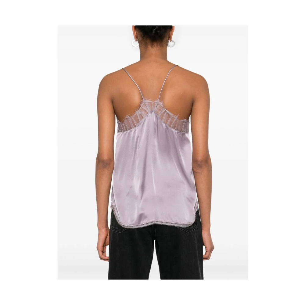 IRO Kant Trim V-Hals Camisole Top Purple Dames
