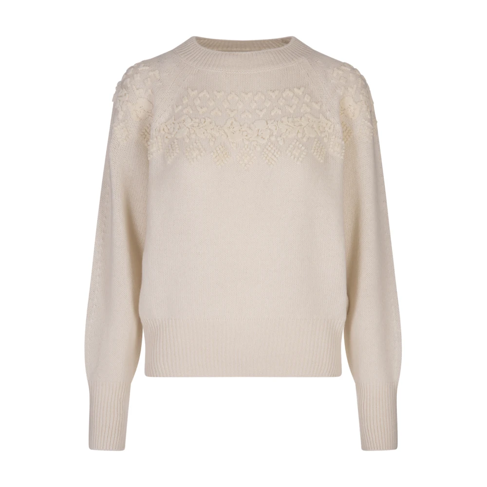 Ermanno Scervino Witte Trui met Etnisch Motief White Dames