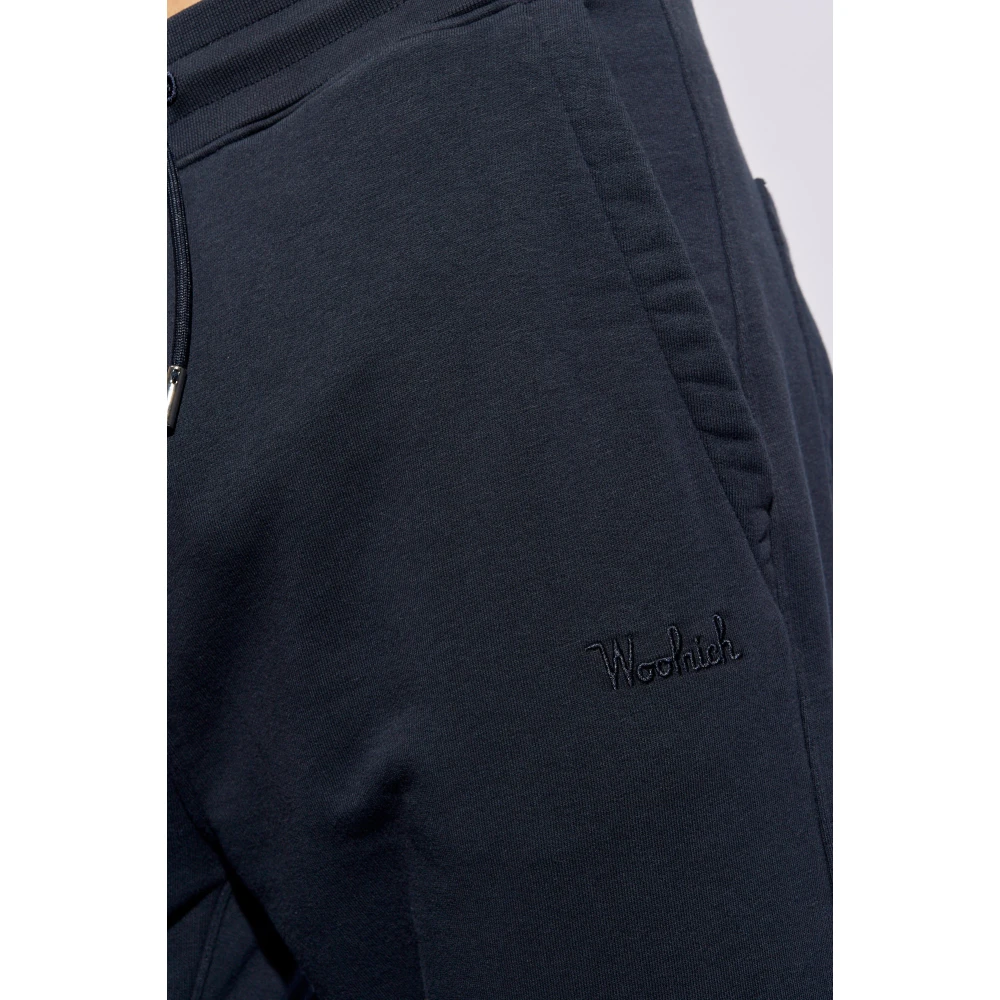 Woolrich Sweatpants met logo Blue Heren