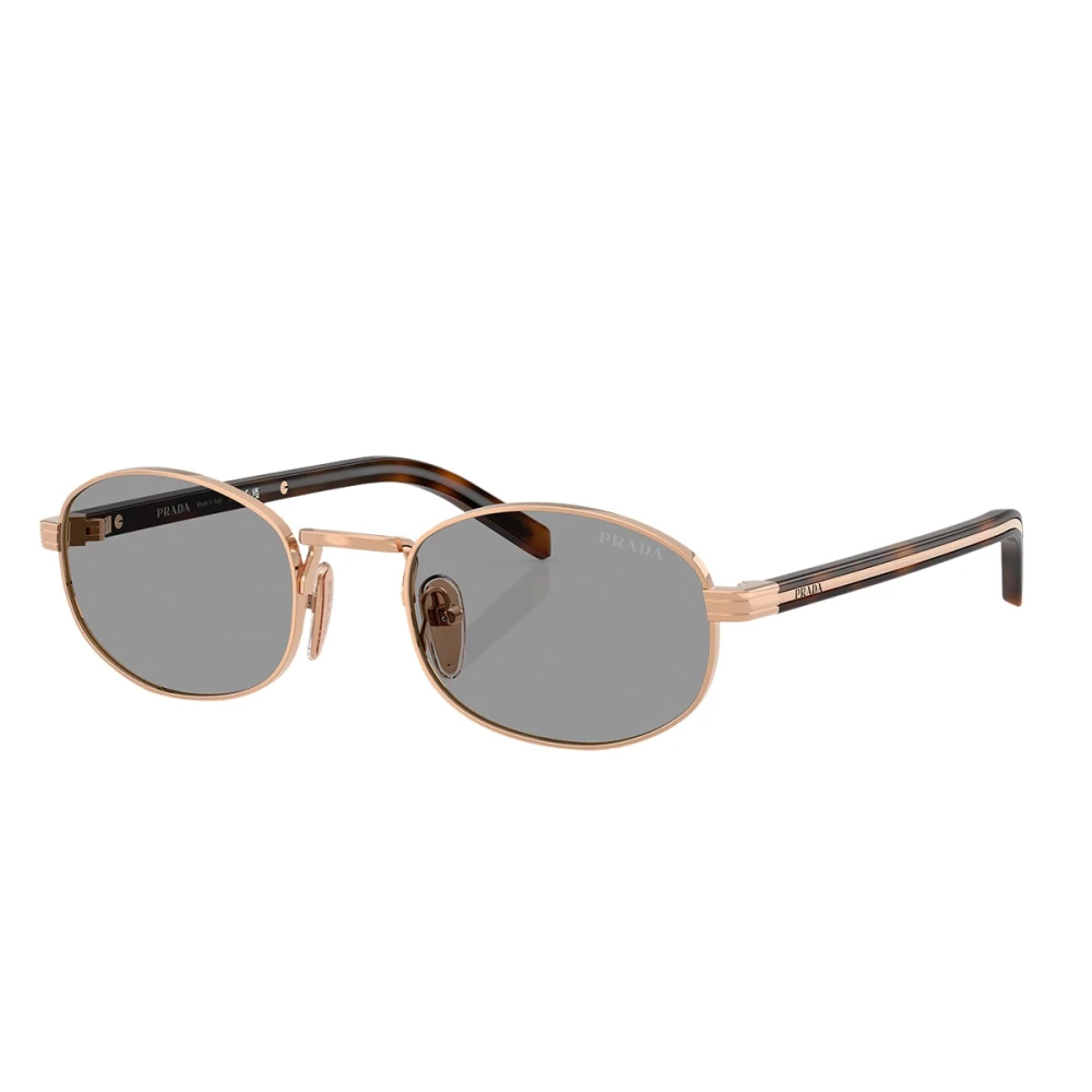 Prada Grey Woman Pr B53s Svf50q Sunglasses Steel Gold Round Normal - Image 2