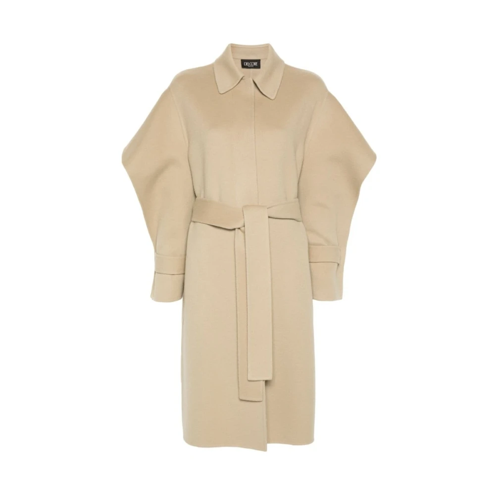 Del Core Kameelwollen jas met riem Beige Dames