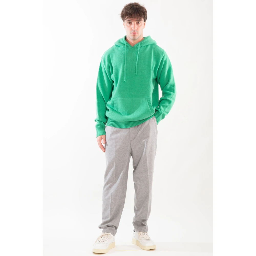 Seven Gauge Capuchon Lamswol Trui Green Heren