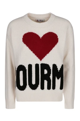 Ull Crew Neck Pullover med Text