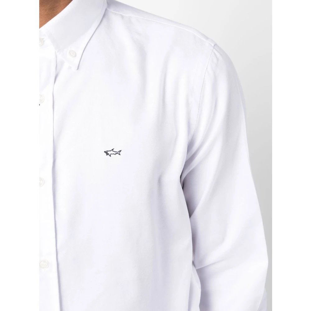 PAUL & SHARK Katoenen Shirt Klassiek Ontwerp Cop3030 White Heren