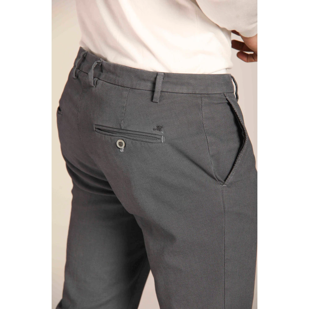 Mason's Milano Style Chino Broek Grijs Vogelogen Patroon Gray Heren