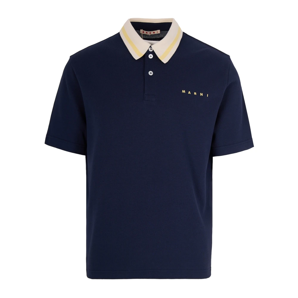 Marni Men's Blue Logo Polo