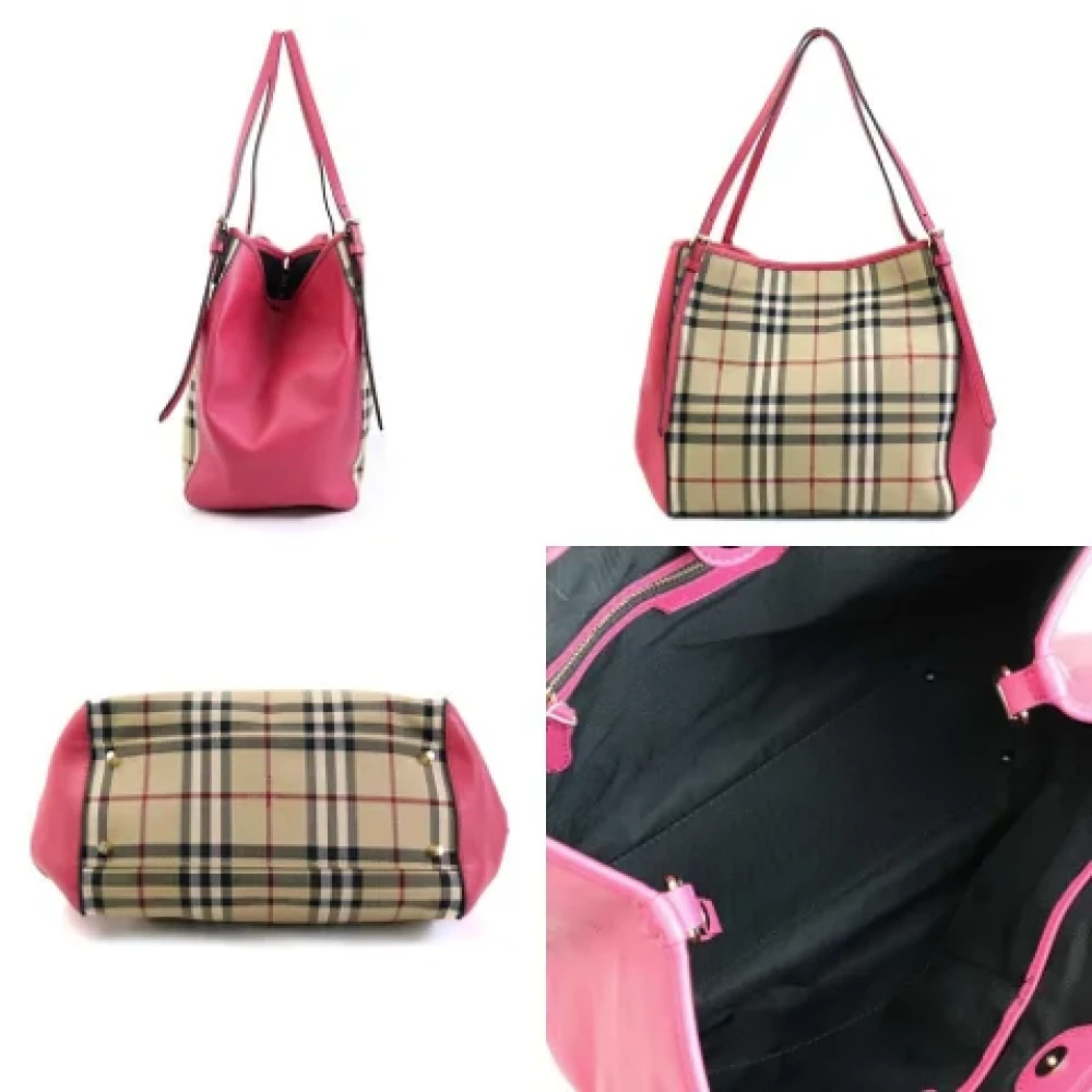 Burberry Vintage Pre-owned Canvas handbags Beige Dames