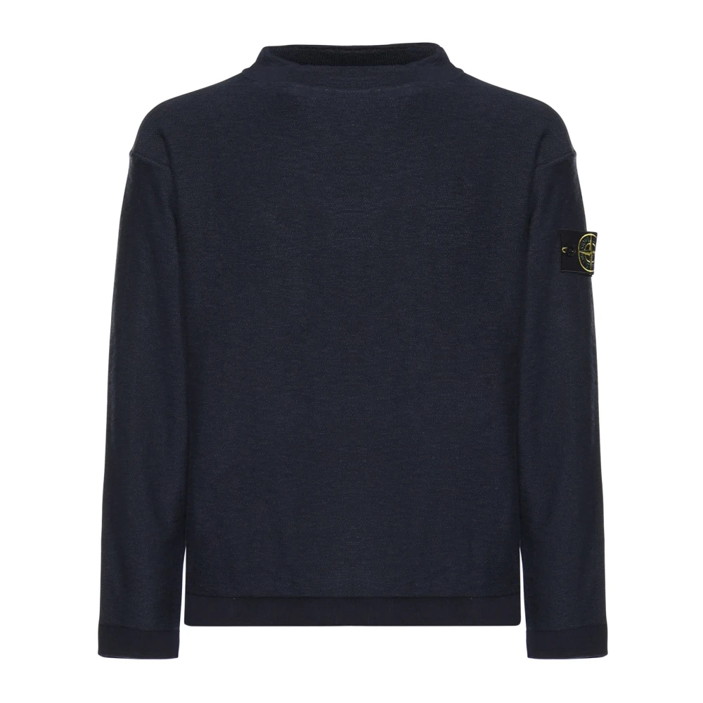 Stone Island Men's Blue Round-Neck Knitwear, Xl, Round-Neck Knitwear