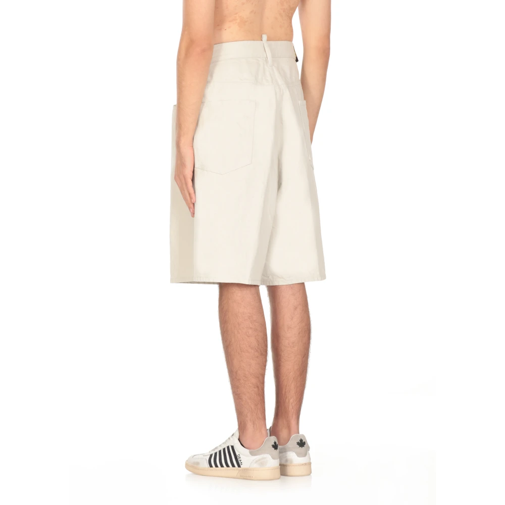 Dsquared2 Witte Denim Bermuda Shorts voor Mannen White Heren