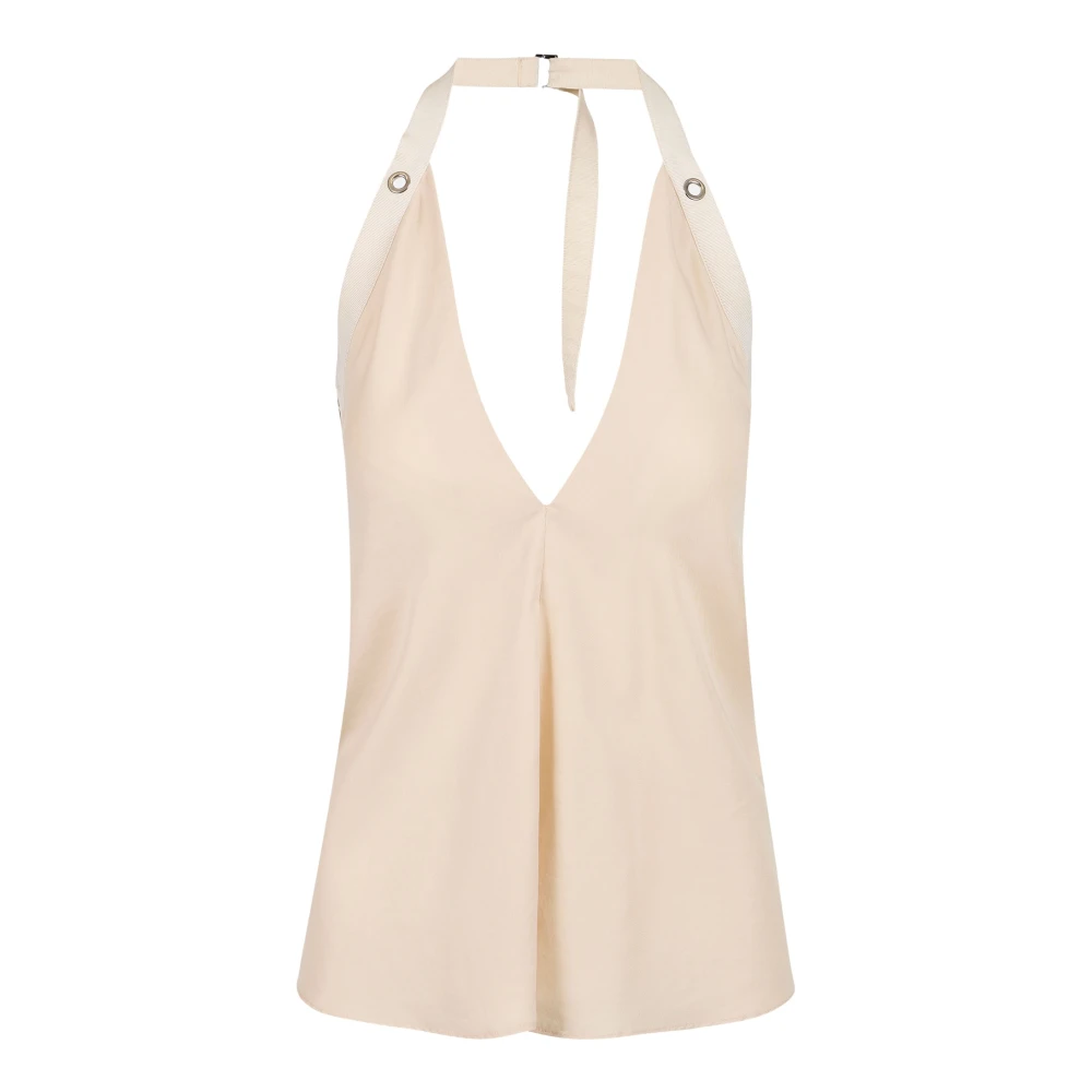 Iceberg Poederkleurige top nieuwe pasvorm in vloeibaar Tencel Beige Dames