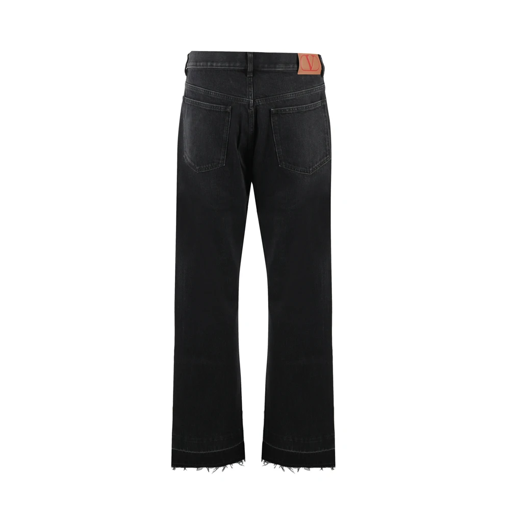 Valentino Garavani Zwarte Jeans Regular Fit Rits Sluiting Black Heren