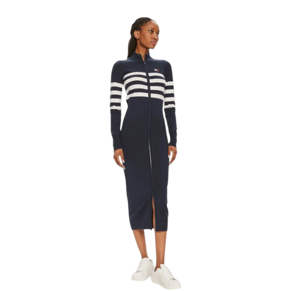 Tommy Jeans Elegante Midi Jurk Blue Dames