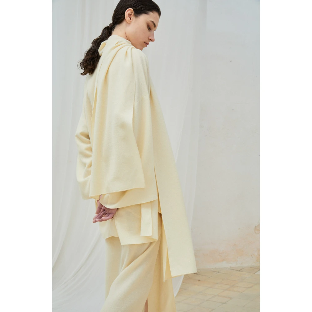 Cortana Yak Wol Shawl Kraag Jas Beige Dames