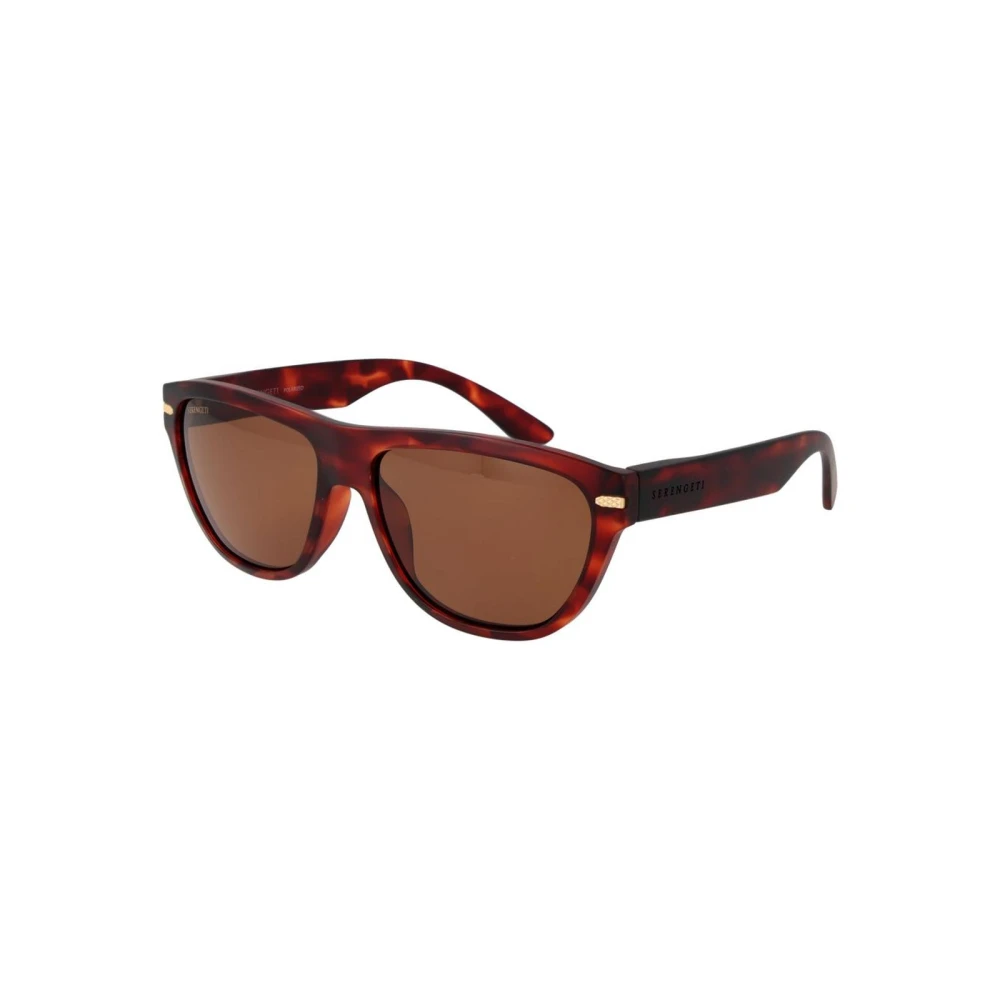 Serengeti Unisex Brown Rectangular Sunglasses