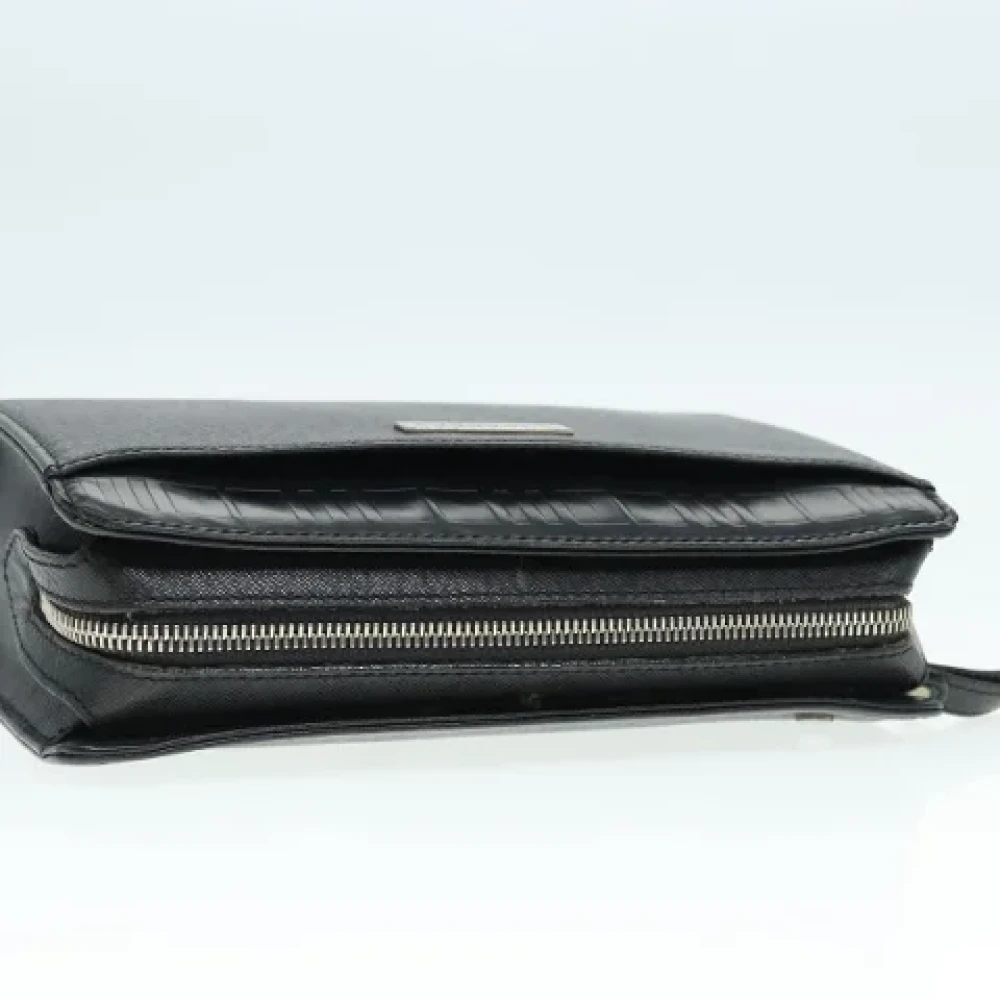 Burberry Vintage Pre-owned Leather clutches Black Dames