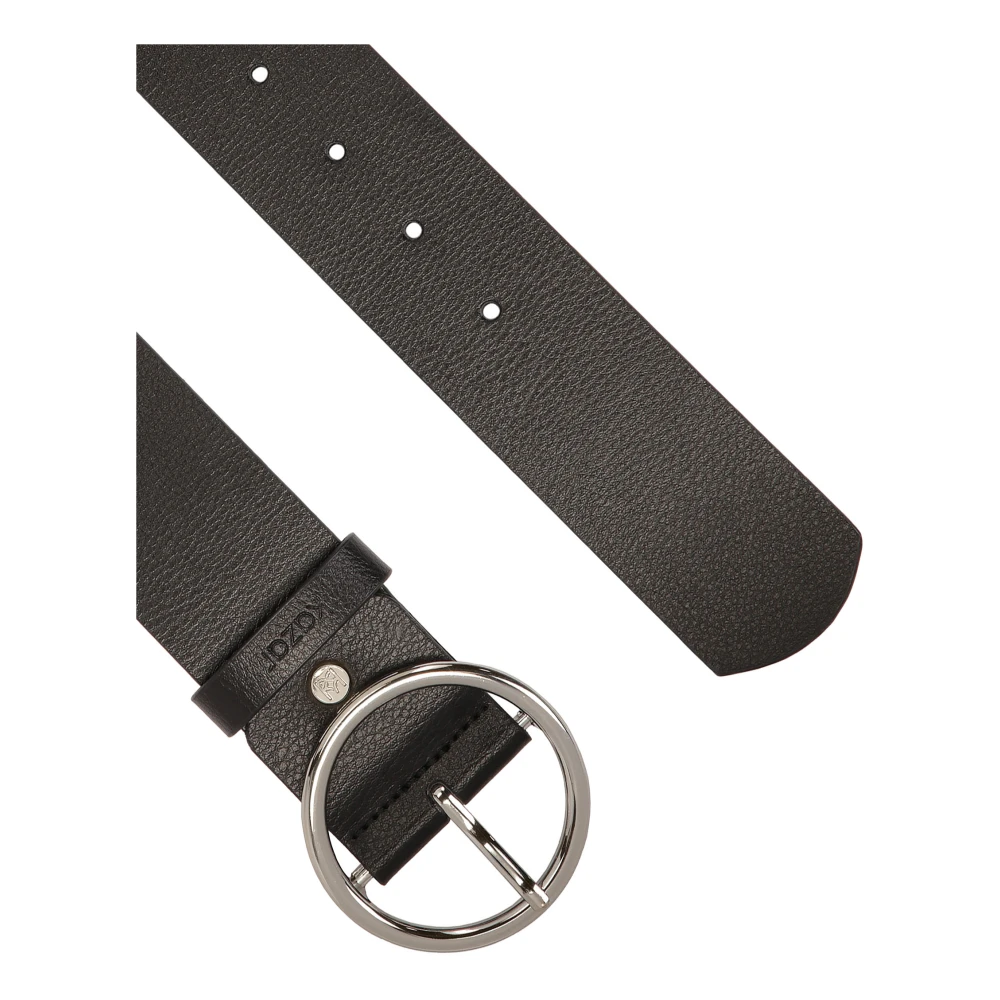 Kazar Zwarte brede riem met zilveren gesp Black Dames