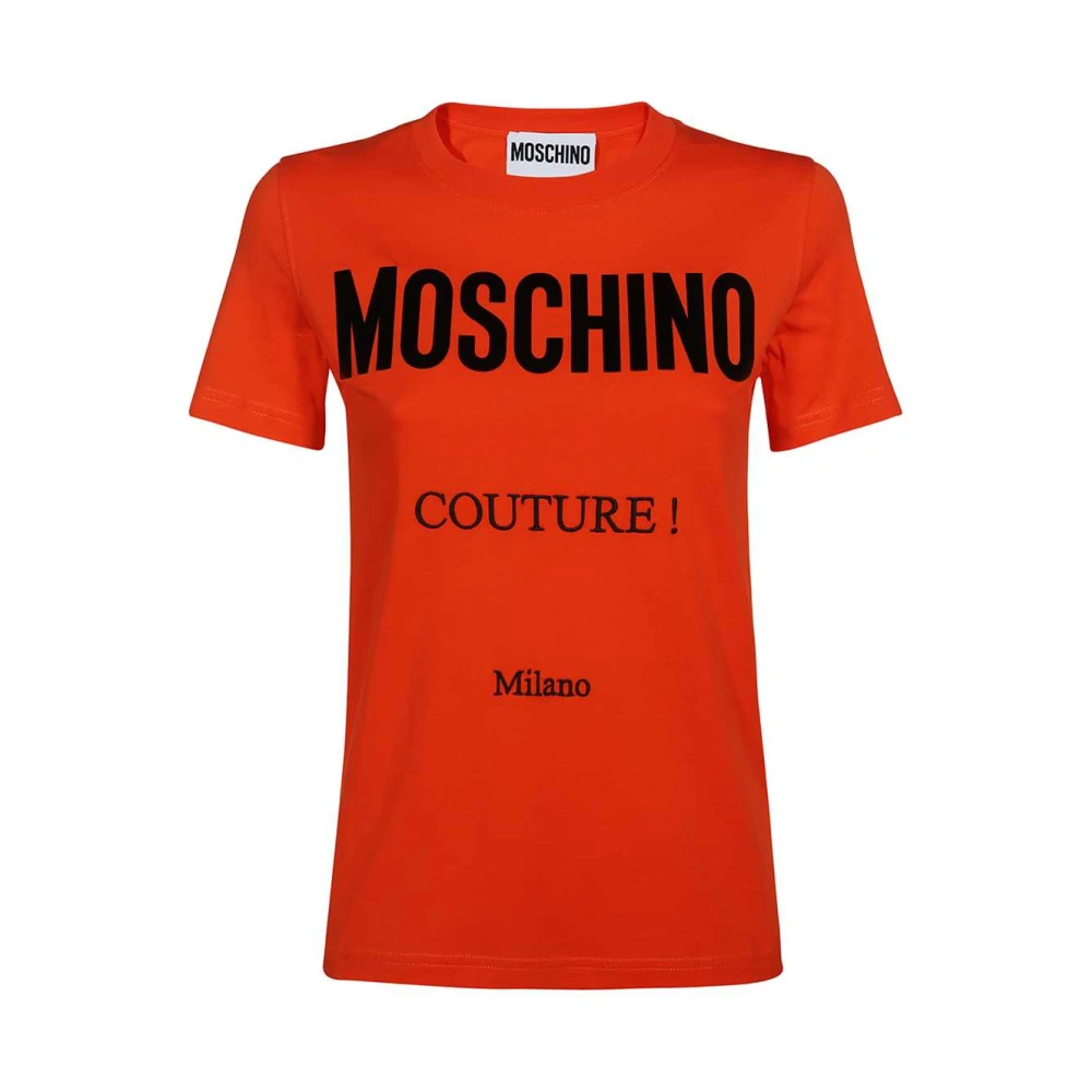 Moschino Elegant Maxi Print T-Shirt Red Dames