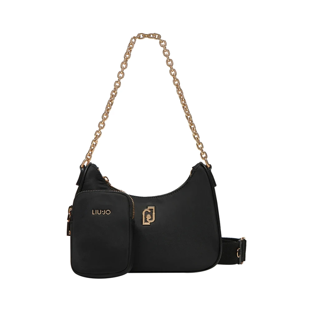 Liu Jo Zwarte schoudertas met gouden details Black Dames