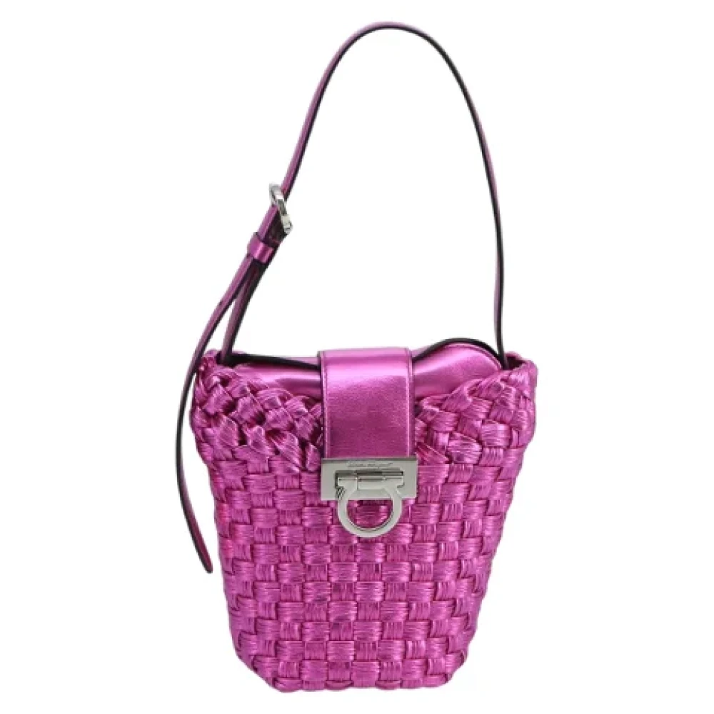 Salvatore Ferragamo Pre-owned Leather shoulder-bags Pink Dames